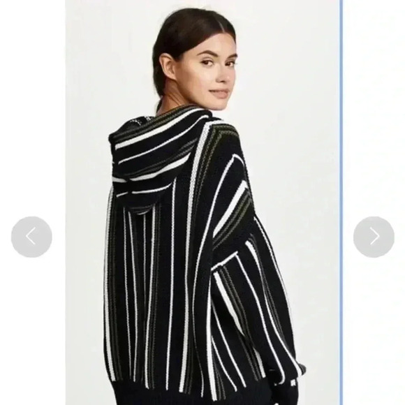 6397 || striped Baja hoodie Oversized Sweatshirt Medium - Picture 2 of 9